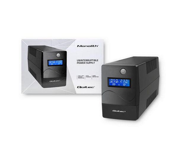 Qoltec Monolith (650VA/360W, 2xSchuko, USB, LCD, AVR) - 745083 - zdjęcie 6